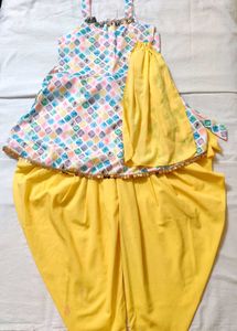 Girls Ethnic Kurta Set with Dhoti