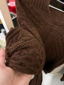 Chic Brown Knit Sweater