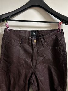 GAP Dark Burgundy Coated Skinny Jeans