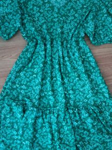 Green Floral Midi Dress
