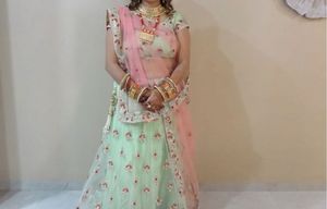 Elegant Mint Green Lehenga Choli Set