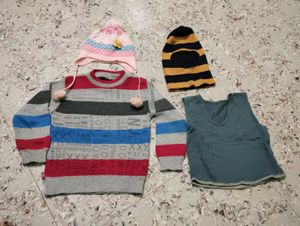 Baby Girls Winter Sweater &amp; Hats