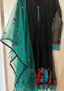 Elegant Black Anarkali with Dupatta