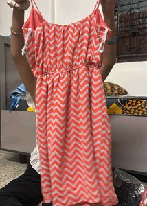 Chevron Print Spaghetti Strap Dress