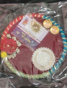 Handmade Rakhi Platter With Bhai/Bhabhi Combo Rakhis