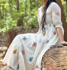 Cute Butterfly Print Maxi Dress