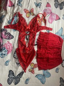 Red Lace Bodysuit