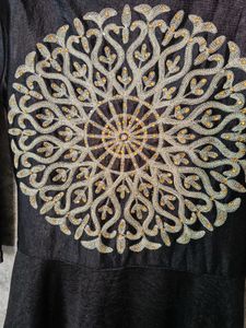 Elegant Black Embroidered Ethnic Gown