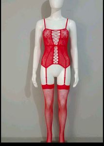 Red Babydoll  body Stocking
