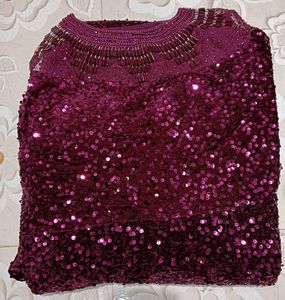 Sparkling Purple Sequined Gown
