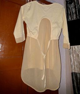 Peach Asymmetrical High-Low Top – (Tag Miss)