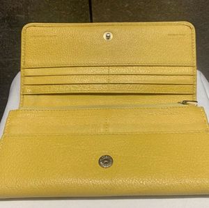 Authentic Burberry Yellow Leather Wallet