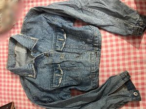 Classic Blue Denim oversized cropped Jacket