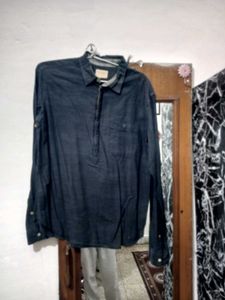 Stylish Denim Short Kurta Shirt