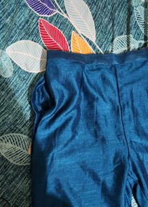 Blue Embroidered Palazzo Pants