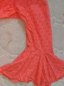 Coral Eyelet T-shirt