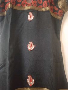 Elegant Black &amp; Red Kurti Set