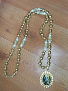 Krishna Pendant Gold Beaded Necklace