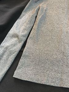 Grey Mock Neck Long Sleeve Top