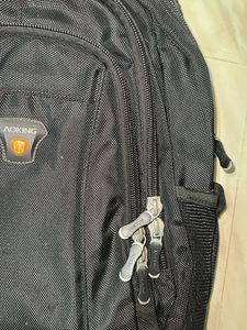 Aoking Black Backpack with Smiley Charm