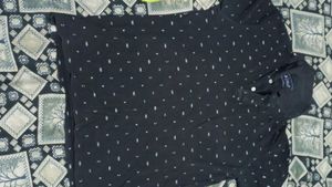 Men's Black Printed Polo T-Shirt