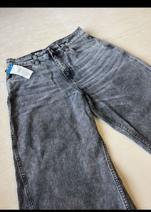 CHARCOAL DENIM WIDE LEG JEANS 👖