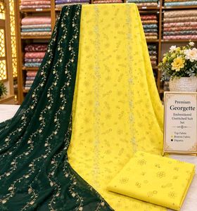 Premium Georgette Embroidered Unstitched Suit Set