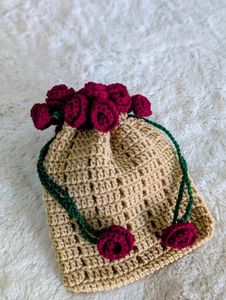 Crochet Rose Bouquet Pouch