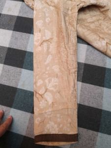 Beige Embroidered Kurta
