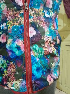 Reversible Padded Vest with Fur Hood