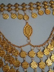 Arabic Gold Coin Face Veil Mask