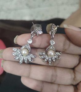 Elegant Pearl and Crystal Drop Earrings