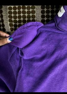 Purple Cropped Sweatshirt with Rhinestones