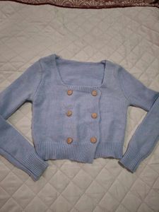 Light Blue Cropped Cardigan size -small