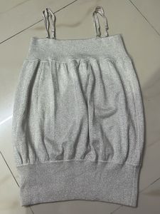 Sparkly Silver Spaghetti Strap Top