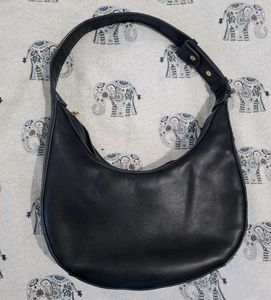 MANGO Classic Black Hobo Shoulder Bag