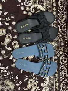 Zudio Flat Sandals - Black &amp; Blue
