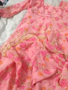 Pretty Pink Floral Kurta Set