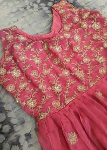 Beautiful Pink Kurta Set with Gold Embroidery