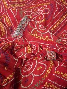 Vibrant Red Bandhani Suit