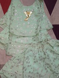 Girls Mint Green  Skirt Set