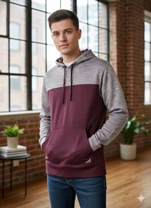 Stylish Maroon & Gray Hoodie