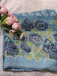 Beautiful Blue Floral Saree