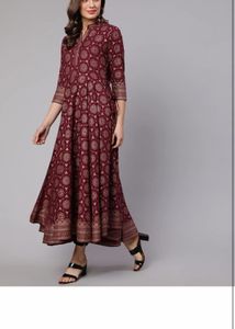 Elegant Indian Kurta with Gold Print