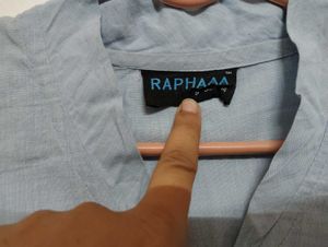Light Blue Collared Button-Up Top