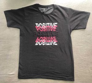 Charcoal Black T-Shirt with "POSITIVE" Print