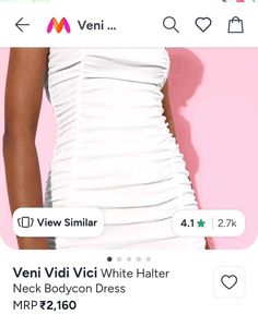 Chic White Ruched Mini Dress