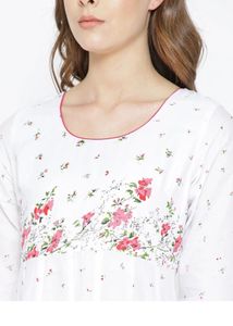 Beautiful White Floral Ethnic Gown