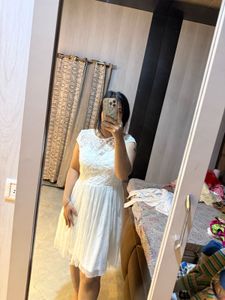 White Lace Fit &amp; Flare Dress❤️