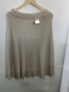 winter Ribbed Knit A-Line Skirt